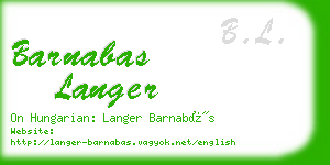 barnabas langer business card